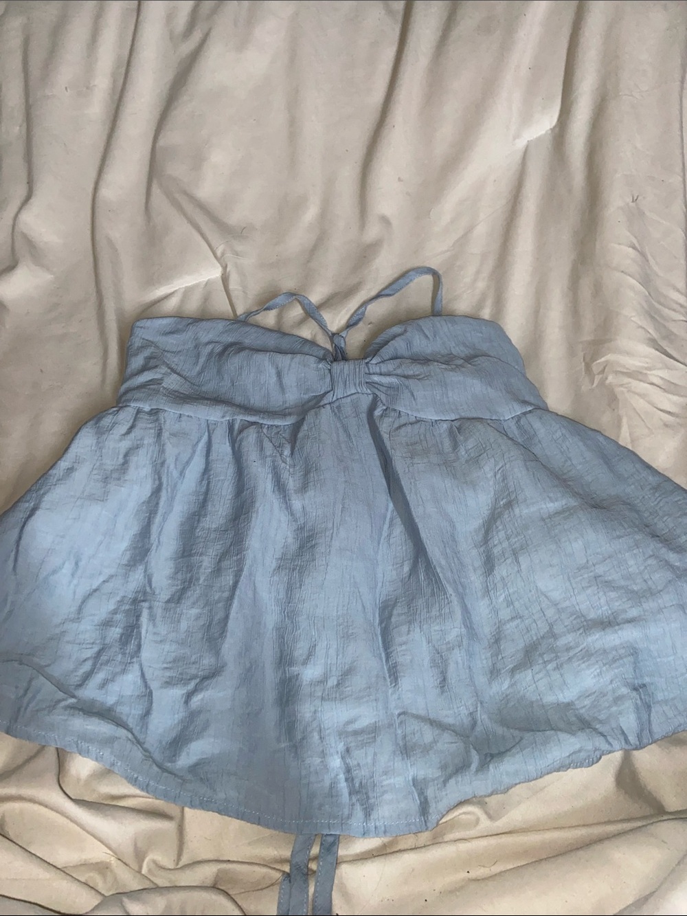 Light Blue women’s summer tops- Sleeveless Tie-Back